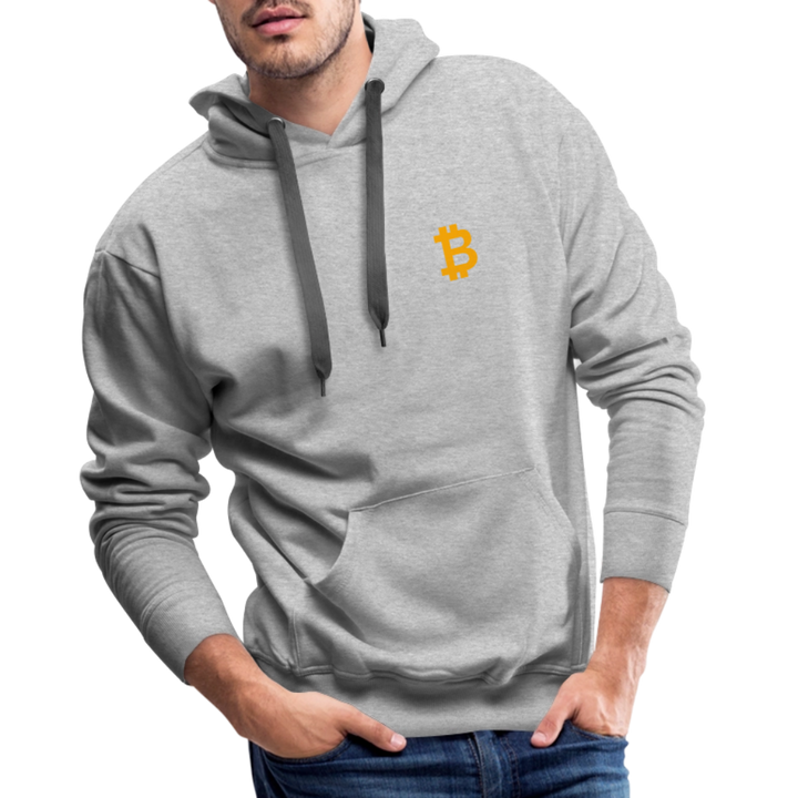 Bitcoin Premium Hoodie - Grau meliert